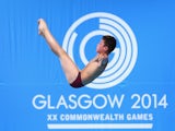 Matthew Dixon of England competes in the men's 10m platform preliminary round at the 2014 Commonwealth Games on August 2, 2014