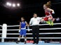 Northern Ireland's Michaela Walsh reacts to winning the bout against India's Pinki Rani during the Womens Fly semi-final boxing match at the 2014 Commonwealth Games in Glasgow, Scotland, on August 1, 2014