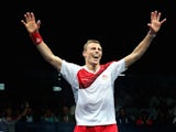 Nick Matthew of England celebrates victory over James Willstrop of England during the Men's Singles Gold medal Final on July 28, 2014