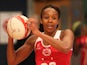 Pamela Cookey of England attacks during the ZEO International Netball Tri Series match between England and Jamaica at Wembley Arena on January 18, 2014