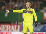 Goalkeeper Robert Almer of Austria reacts during the International friendly match between Austria and USA at the Ernst-Happel Stadium on November 19, 2013