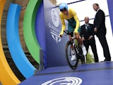 Australia's Rohan Dennis starts the Men's Cycling Individual Time Trial during the 2014 Commonwealth Games in Glasgow, Scotland on July 31, 2014
