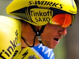 Roman Kreuziger of Czech Republic and Team Tinkoff-Saxo in action during Stage Six of Vuelta al Pais Vasco on April 12, 2014