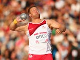 Scott Rider of England competes in the Men's Shot Put final at Hampden Park during day five of the Glasgow 2014 Commonwealth Games on July 28, 2014