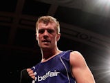 Warren Baister of Great Britain celebrates his victory over Lloyd Davies of Wales in their 91kg fight during the Great Britain Amateur Boxing Championships at York Hall on November 11, 2011