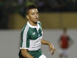 William Matheus of Palmeiras run with the ball during a match between Palmeiras and Figueirense of Brasileirao Series A 2014 at Fonte Luminosa Stadium on May 22, 2014