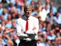Arsene Wenger watches on as Arsenal take on Man City during the Community Shield on August 10, 2014