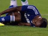 Chelsea forward Didier Drogba lies injured on August 10, 2014