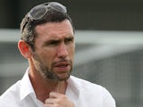 Martin Keown looks on prior to the pre-season match between Corby Town and Stevenage at Steel Park on August 2, 2011 in Corby, England