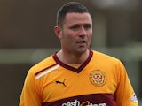 Michael Higdon of Motherwell FC in action during the Clydesdale Bank Scottish Premier League match on May 4, 2013