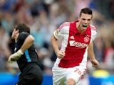 Nick Viergever celebrates scoring for Ajax on August 10, 2014