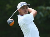 Rickie Fowler of the United States watches a shot during a practice round prior to the start of the 96th PGA Championship at Valhalla Golf Club on August 5, 2014