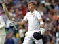 Englands Joe Root acknowledges the crowd after he finished the innings 149 not out on the third day of the fifth cricket Test match between England and India at The Oval cricket ground in London on August 17, 2014