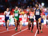 Mahiedine Mekhissi-Benabbad of France celebrates as he approaches the finish line to win gold in the Men's Iveta Putalova of Slovakia metres final during day six of the 22nd European Athletics Championships at Stadium Letzigrund on August 17, 2014