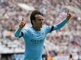 Manchester City's Spanish midfielder David Silva celebrates scoring the opening goal of the English Premier League football match between Newcastle United and Manchester City at St James' Park in Newcastle-upon-Tyne, north east England on August 17, 2014