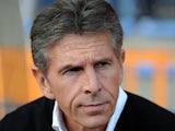 Nice's French coach Claude Puel looks on prior to the French L1 football match Lorient vs Nice on August 16, 2014 