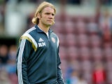 Robbie Neilson, head coach of Heart of Midlothian in during the pre-season friendly at Tynecastle Stadium on July 18, 2014