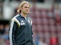 Robbie Neilson, head coach of Heart of Midlothian in during the pre-season friendly at Tynecastle Stadium on July 18, 2014