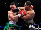 Shawn Porter lands a punch on Paulie Malignaggi during their IFB Welterweight Title fight on April 19, 2014
