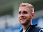 Stuart Broad of England talks to members of the media during an England Nets Session at The Kia Oval on August 14, 2014