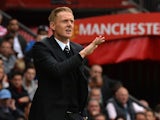 Swansea City's English manager Garry Monk gestures during the English Premier League football match between Manchester United and Swansea City at Old Trafford in Manchester, north west England on August 16, 2014