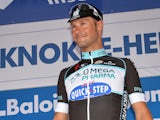 Belgium's Tom Boonen of team Omega Pharma - Quick Step poses on the podium after winning the second stage of the Baloise Belgium Tour cycling race, 170 km from Lierde to Knokke-Heist, on May 29, 2014 
