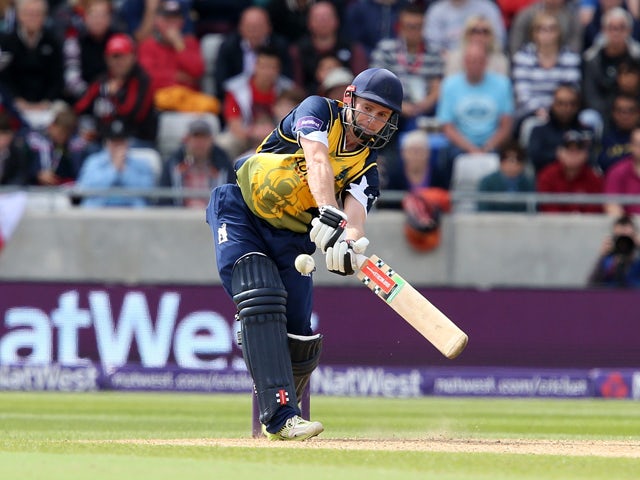 William Porterfield of Birmingham Bears hits out during the Natwest T20 Blast Semi Final match between Birmingham Bears and Surrey at Edgbaston on August 23, 2014