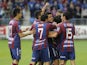 An assortment of Eibar players celebrate their promotion on May 31, 2014