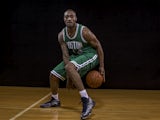 James Young #13 of the Boston Celtics poses for a portrait during the 2014 NBA rookie photo shoot at MSG Training Center on August 3, 2014