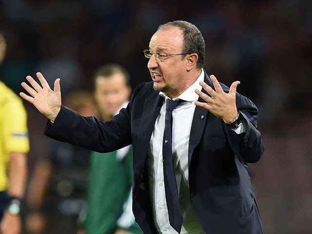 Rafael Benitez head coach of Napoli during the UEFA Champions League qualifying play-off first leg match between SSC Napoli and Athletic Club on August 19, 2014 