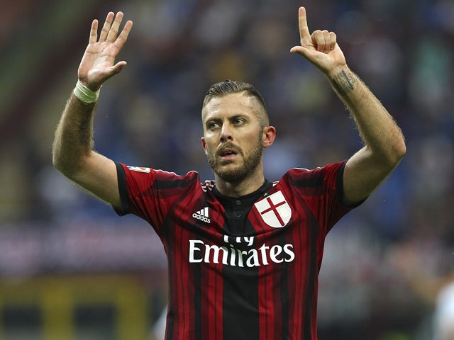 Jeremy Menez of AC Milan celebrates his goal during the Serie A match between AC Milan and SS Lazio at Stadio Giuseppe Meazza on August 31, 2014