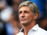 Jose Riga, Manager of Blackpool looks on ahead of the Sky Bet Championship match between Millwall and Blackpool at The Den on August 30, 2014