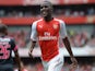 Joel Campbell of Arsenal celebrates scoring during the Emirates Cup match between Arsenal and Benfica at the Emirates Stadium on August 2, 2014 