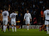 Luke Murphy of Leeds United reacts after being sent off during the Capital One Cup second round match between Bradford City and Leeds United at Coral Windows Stadium, Valley Parade on August 27, 2014