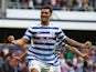 Charlie Austin of Queens Park Rangers celebrates scoring the opening goal for Queens Park Rangers during the Barclays Premier League match between Queens Park Rangers and Sunderland at Loftus Road on August 30, 2014