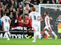 Will Grigg of Milton Keynes Dons celebrates scoring the opening goal during the Capital One Cup Second Round match against Manchester United on August 26, 2014