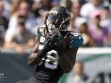 Wide receiver Allen Hurns #88 of the Jacksonville Jaguars catches a touchdown pass in the first quarter against the Philadelphia Eagles on September 7, 2014