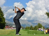 David Lipsky of USA plays a shot during the third round of the Omega European Masters at Crans-sur-Sierre Golf Club on September 6, 2014