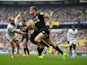David Streetle of Saracens scores a try during the Aviva Premiership match Saracens and Wasps at Twickenham Stadium on September 6, 2014