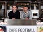 Gary Neville and Ryan Giggs pose in the cafe of new venture Hotel Football