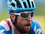 Ryder Hesjedal of Canada and team Garmin-Sharp looks exhausted after finishing the eighteenth stage of the 2014 Giro d'Italia on May 29, 2014