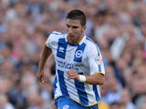 Vitalijs Maksimenko of Brighton in action during the Sky Bet Championship match between Brighton & Hove Albion and Derby County at Amex Stadium on August 10, 2013