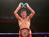 Anthony Crolla celebrates after victory over John Murray during the WBO Inter-Continental Lightweight Title fight on April 8, 2014