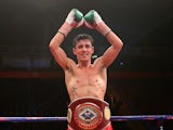 Anthony Crolla celebrates after victory over John Murray during the WBO Inter-Continental Lightweight Title fight on April 8, 2014