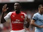 Arsenal's English striker Danny Welbeck reacts after a shot at goal hit the post during the English Premier League football match between Arsenal and Manchester City at the Emirates Stadium in London on September 13, 2014