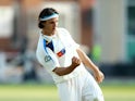 Jack Brooks of Yorkshire celebrates taking the wicket of Alex Hales of Notts during the third day of the LV County Championship match between Nottinghamshire and Yorkshire at Trent Bridge on September 11, 2014