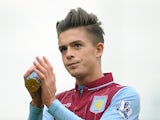 Jack Grealish of Aston Villa applauds the supporters following the Barclays Premier League match between Stoke City and Aston Villa on August 16, 2014