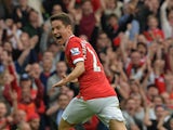 Manchester United's Spanish midfielder Ander Herrera celebrates scoring their second goal during the English Premier League football match between Manchester United and Queens Park Rangers at Old Trafford in Manchester, north west England on September 14,