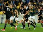 Steven Luatua of the All Blacks runs the ball during The Rugby Championship match between the New Zealand All Blacks and the South Africa Springboks at Westpac Stadium on September 13, 2014