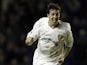 Robbie Fowler of Leeds United celebrates scoring against Ipswich Town in the FA Barclaycard Premiership game at Elland Road on March 6, 2002